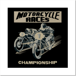 motorbike racing Posters and Art